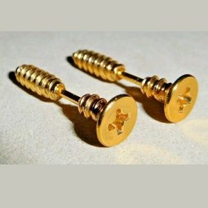 Stainless Steel Screw Earrings